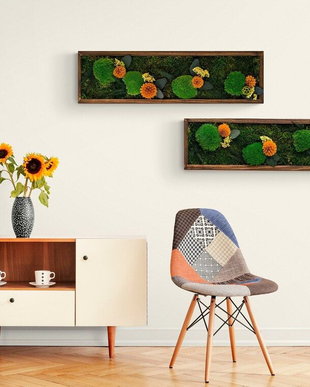 Tablou din licheni 100x20 cm