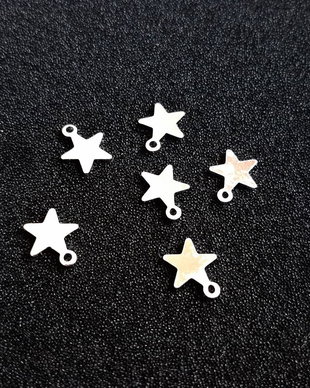Charm stea, inox argintat 10x8mm IN.0194
