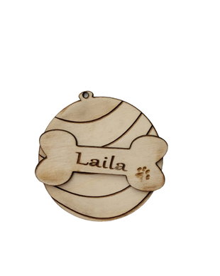 Glob de lemn personalizat  nume Câine