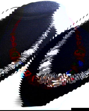 Colier cu margele tibetane,indiene si santal