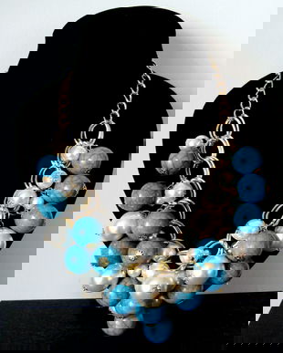 Colier fashion,cu perle si margele turcoaz