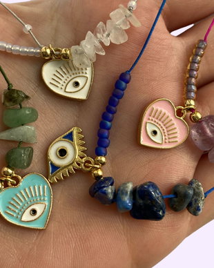 Bratara Ametist Evil Eye - liniste si protectie
