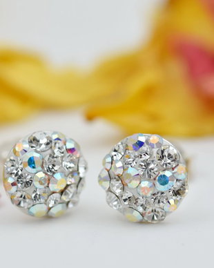 Cercei Swarovski Chaton Ball- Argint 925