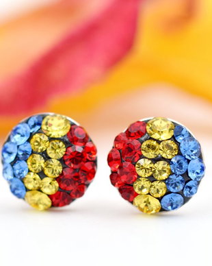 Cercei Swarovski Chaton Ball Tricolor  Argint 925 Oferta speciala