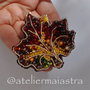 brosa frunza de artar ruginie, brosa margele, brosa handmade, accesorii femei, bijuterii cadou