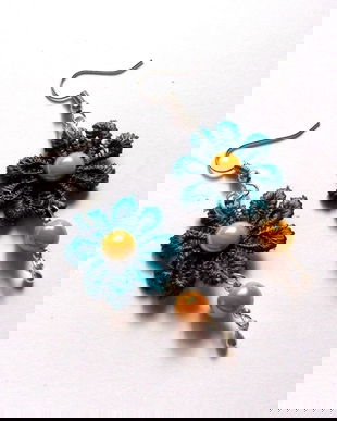 cercei cu broderie matase 43353