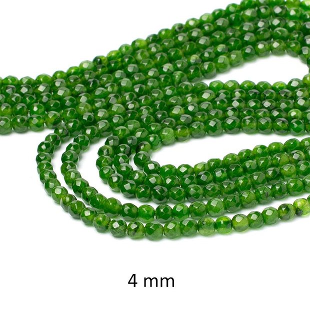 Margele Green Cuart, imitatie Parrot Green  Peridot, calitate A, 4 mm