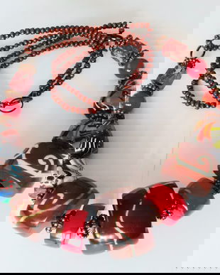 Colier hand made unicat,cu coral si jasp