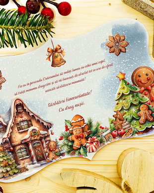 Placuta decorativa personalizata de Craciun - Turta Dulce de Craciun