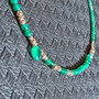 Colier argint onix verde agat verde natural brioleta minimalist boho chic trendy - Transport gratuit