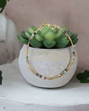 Bratara Boho Din Cristale De Turmalina Multicolor