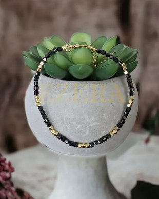 Bratara Boho Din Cristale De Spinel Negru