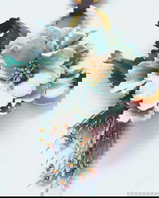 Colier unicat,cu floare din piele