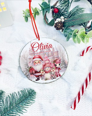 Ornament Craciun Personalizat - Pink Christmas