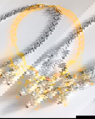 Colier fashion cu perle mari