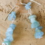 Cercei handmade cu cipsuri din acvamarin