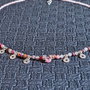 Colier argint turmalina ametrin strawberry cuart brioleta charm argint minimalist boho chic Transport gratuit