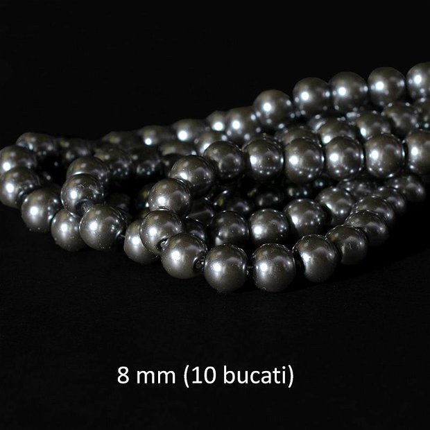 Perle de sticla, 8 mm, 10 buc, MPS-25