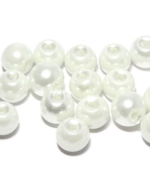 Perle din sticla, 8 mm, albe