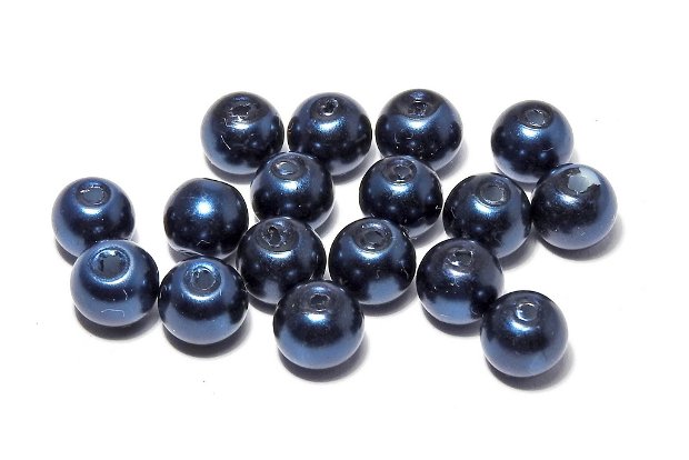 Perle din sticla, 3 mm, bleumarin