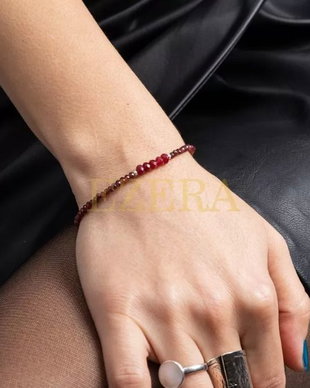 Bratara Dama Kavin Din Pietre Semipretioase De Granat Si Rubin, Inchidere Si Accesorii Din Argint 925