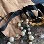 Colier din perle swarovski la baza gatului, reglabil, cu panglica de satin