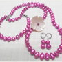 SET-PERLE DE CULTURA ROZ-INCHIS SI FLOARE DE SIDEF IVOIR