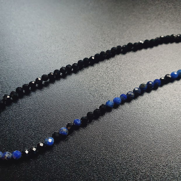 Colier spinel negru si lapis lazuli