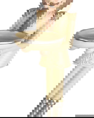 Statueta din rasini cu Spargatorul de Nuci cu un sfesnic