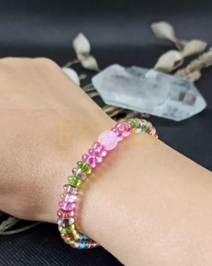 Bratara Cristale Rondele De Cuart Colorate Candy