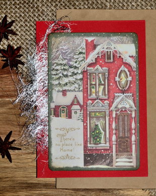 Felicitare Christmas Vintage- Theres no place like home!