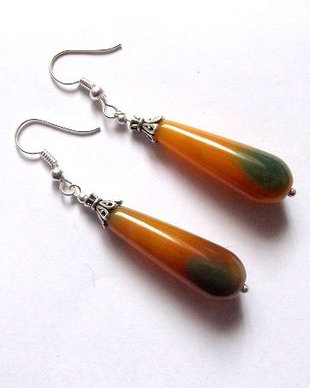 cercei agate verde galbui 44891