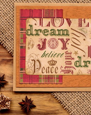 Felicitare Christmas Vintage/ Believe/ Joy/ Dream/ Hope