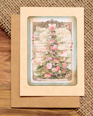 Felicitare Pink Christmas-Christmas tree