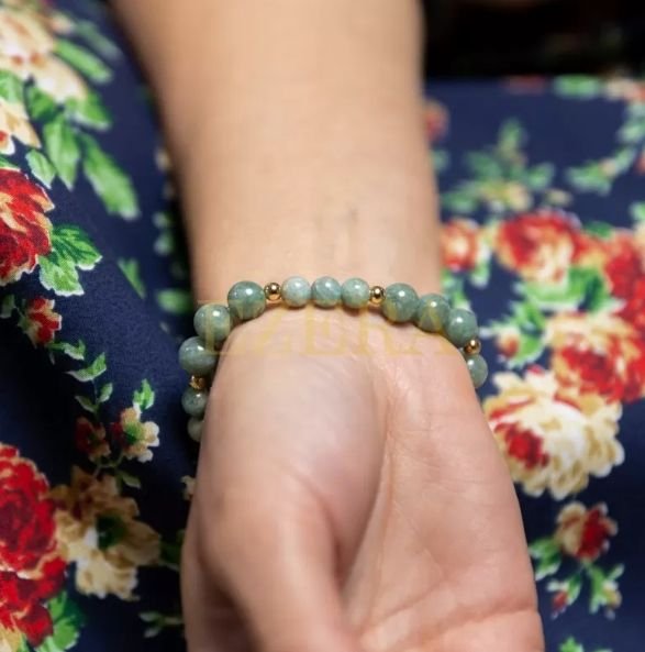 Bratara Cristale Jad Verde Si Amazonit Pentru Femei, Tazara