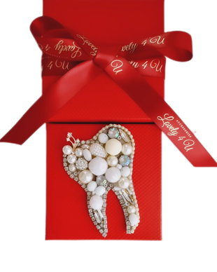 Brosa dințisor,  Brosa dinte handmade Lovely 4 U,