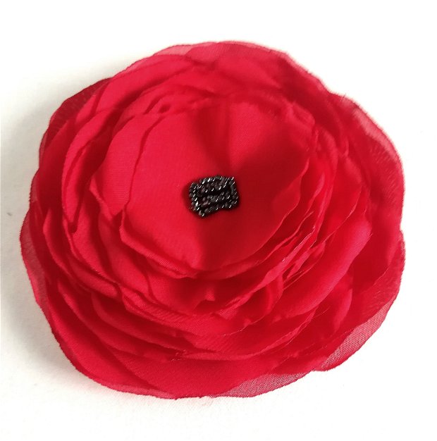 brosa floare  rosie de voal  12 cm