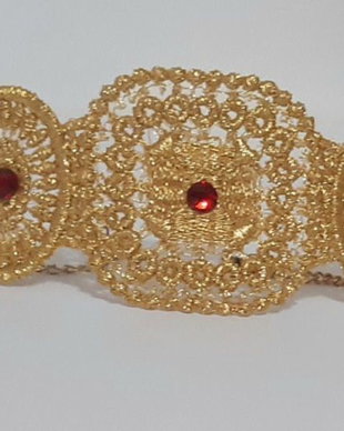 Choker auriu elegant brodat