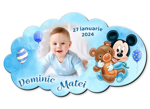 Marturii magnetice botez - Tematica botez Mickey Mouse