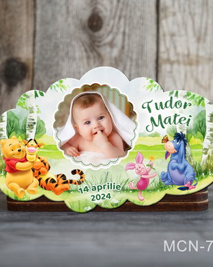Marturii botez cu poza - Magneti botez - Winnie the Pooh