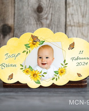 Marturii botez personalizate - Marturii magnetice - Floarea soarelui