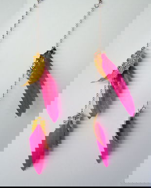 Cercei fashion ,lungi ,cu pene