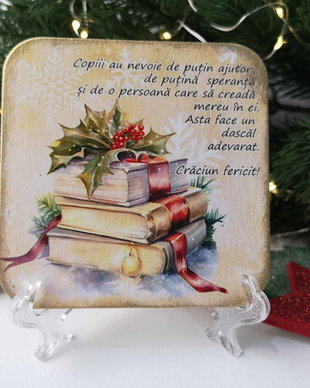 Felicitare personalizata cu mesaj de Craciun pentru invatatoare / educatoare