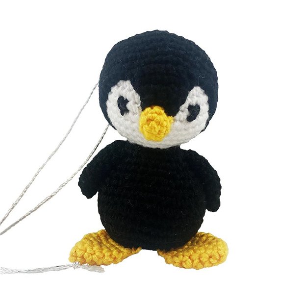 Decorațiuni Brad Crăciun Black Penguin - Croșetate, Handmade