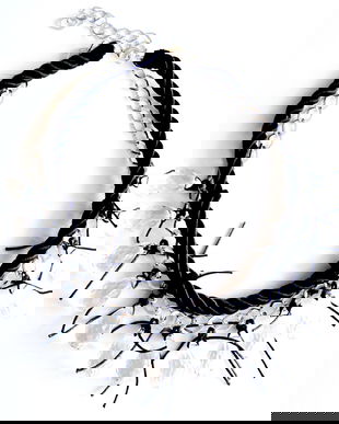 Colier hand made cu snur si picaturi