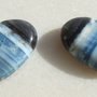 (2 bucati) Cabochon inima din blue opal (lucrat manual in India)aprox 6.5x24x27.5 mm cu 7x24x28 mm