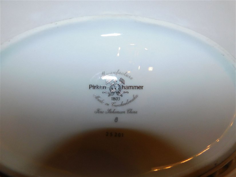 Pirken Hamer  1803 , portelan  vintage   lux  Bohemia , vas superb , marcat, numar de serie