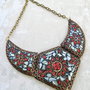 Colier Nepalez coral & sidef alb