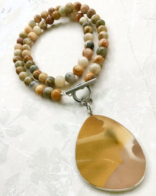 Colier agate crazy lace