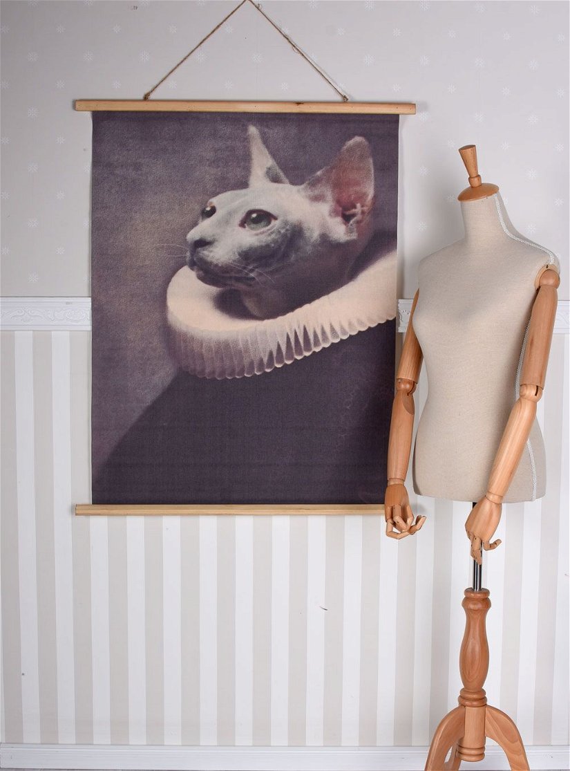 Poster mare din in cu o pisica cu guler